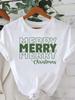 (Азиатский размер) новогодняя футболка с Рождеством фестиваль круглый вырез одежда женский топ Т-образный стиль тренд принт мода женские графические футболки