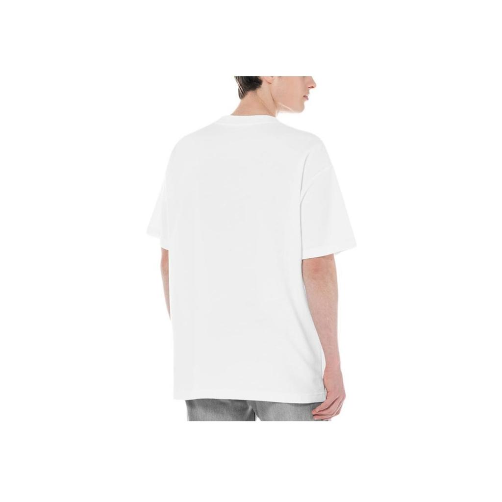 Calvin Klein Embroidered Logo Oversized Crewneck T-Shirt Men Tops White J322847-YAF