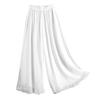 Women Dance Pants Elastic High Waist Double-Layered Wide Leg Casual Trousers Solid Color Loose Fit