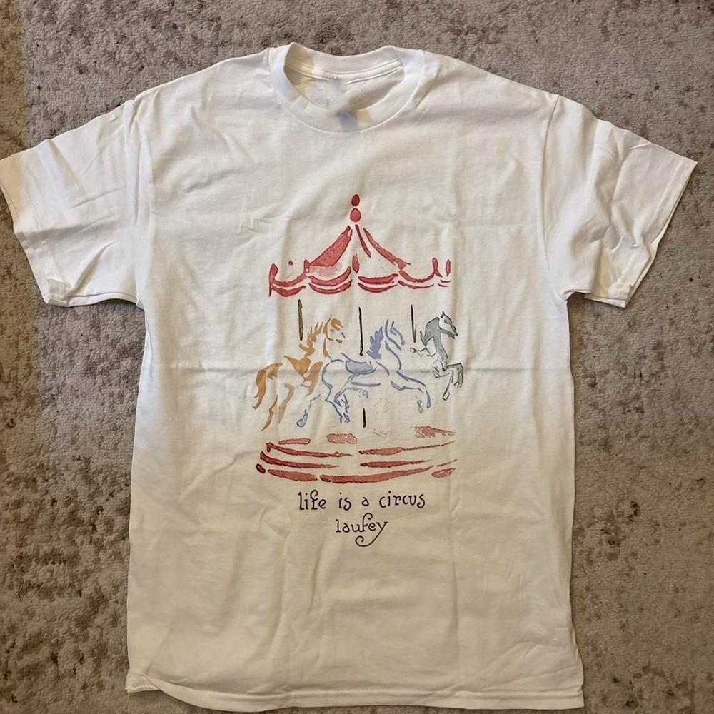 Винтажная футболка Laufey Life is a Circus с коротким рукавом, белая, размеры от S до 5XL, SN263, унисекс