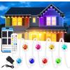 KISUFU 200 футов RGB+IC Постоянные уличные огни, 24 В Круглогодичное освещение крыши и карнизов с 221 режимом, Управление через приложение и пульт ДУ, Водонепроницаемость IP68, Умные