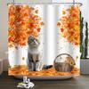 Осенний лес Натуральная сцена Занавеска для душа для ванной Осенний клен Растения Сельский пейзаж Тыква Водонепроницаемая занавеска для душа