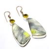 Ювелирные серьги из швейцарского зеленого опала с цитрином 925 пробы, посеребренные, 2,27 дюйма