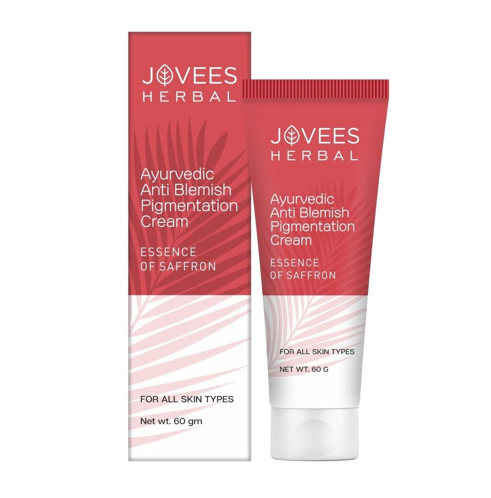 Jovees Herbal Anti-Blemish Cream 60g For Pigmentation, Dark Spots, Acne Scars, Skin Brightening , Gentle Ayurvedic Moisturizer For All Skin Types