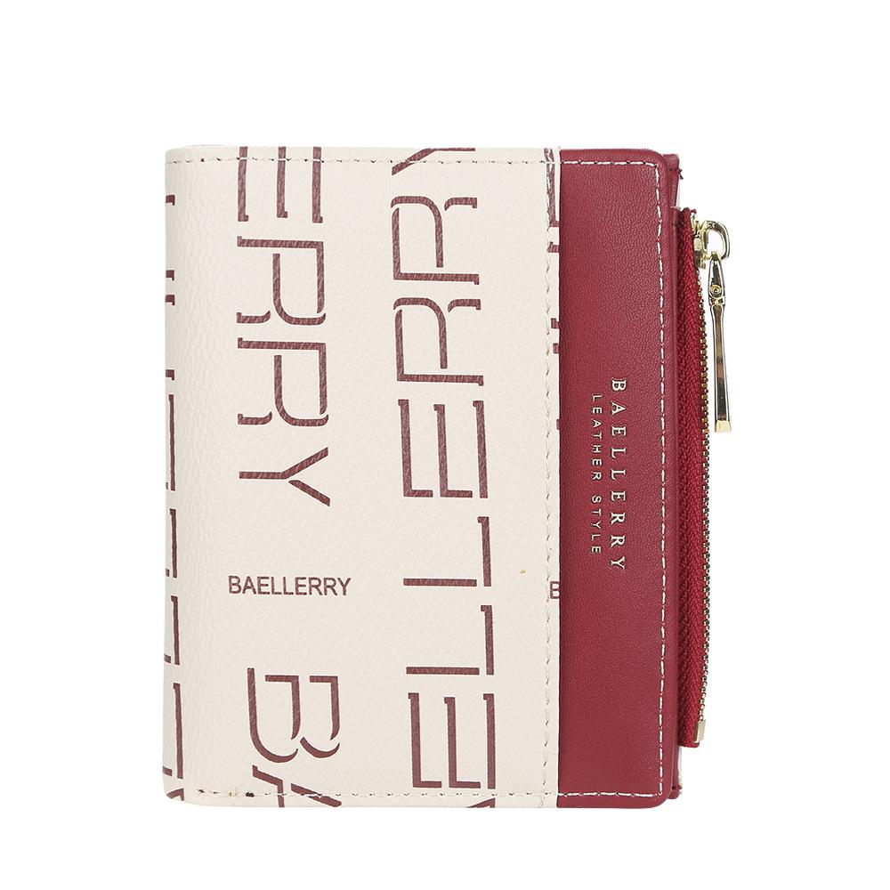 Baellerry женские короткие двойные кошельки с принтом, искусственная кожа, винтажный кошелек на молнии, кошелек с держателем для карт