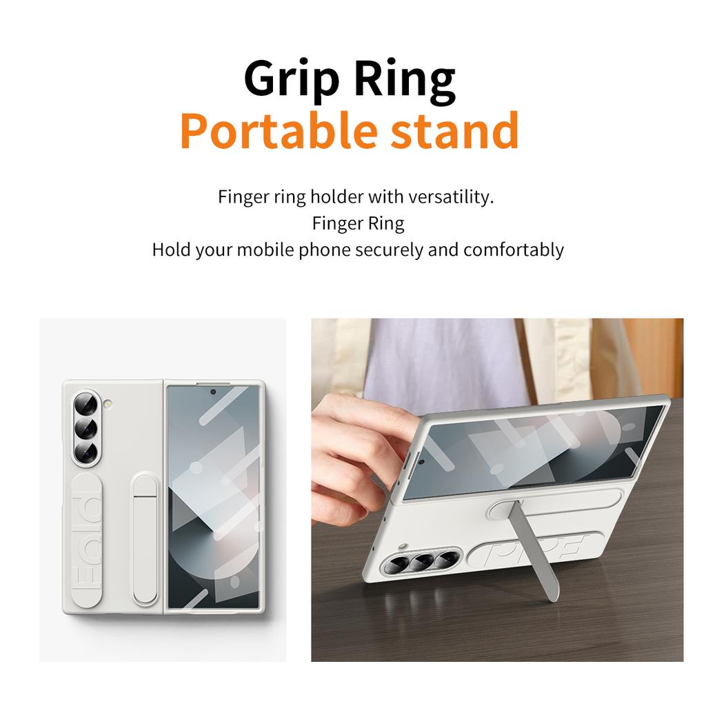 Wristband Foldable Stand Funda for Samsung Galaxy Z Fold 7 6 5 4 Fold6 5G Case Front Glass Lens Protection PC Plastic Cover Capa