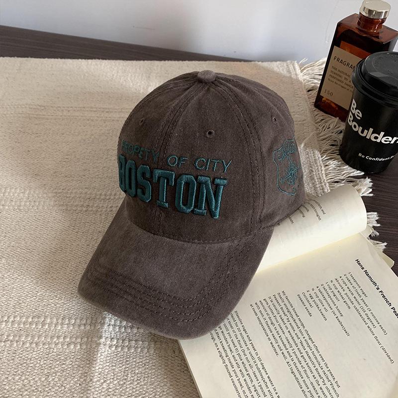 Американская ретро бейсболка женская весна лето вышивка универсальный лицо маленькая широкополая кепка большая окружность головы