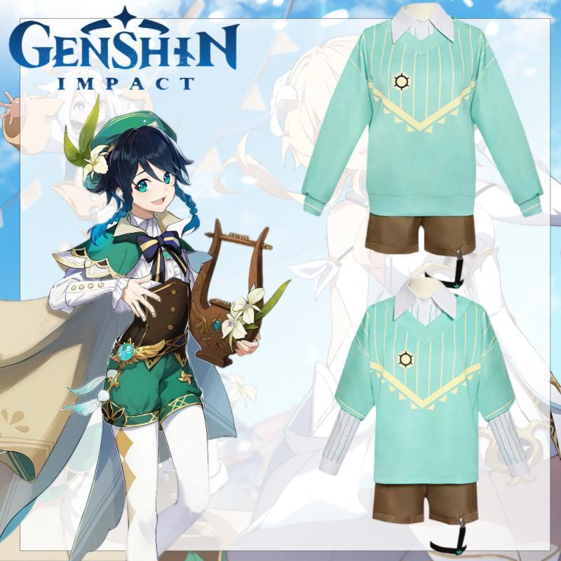 Венди Genshin Impact Праздничная Повседневная Одежда для Ролевых Игр Украшение на Грудь
