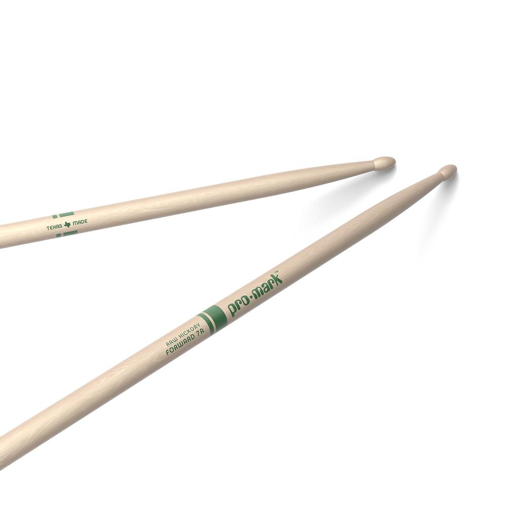 PROMARK Hickory Drumsticks, Natural Finish Wood Tip, 7A, TXR7AW (390 X 13mm)