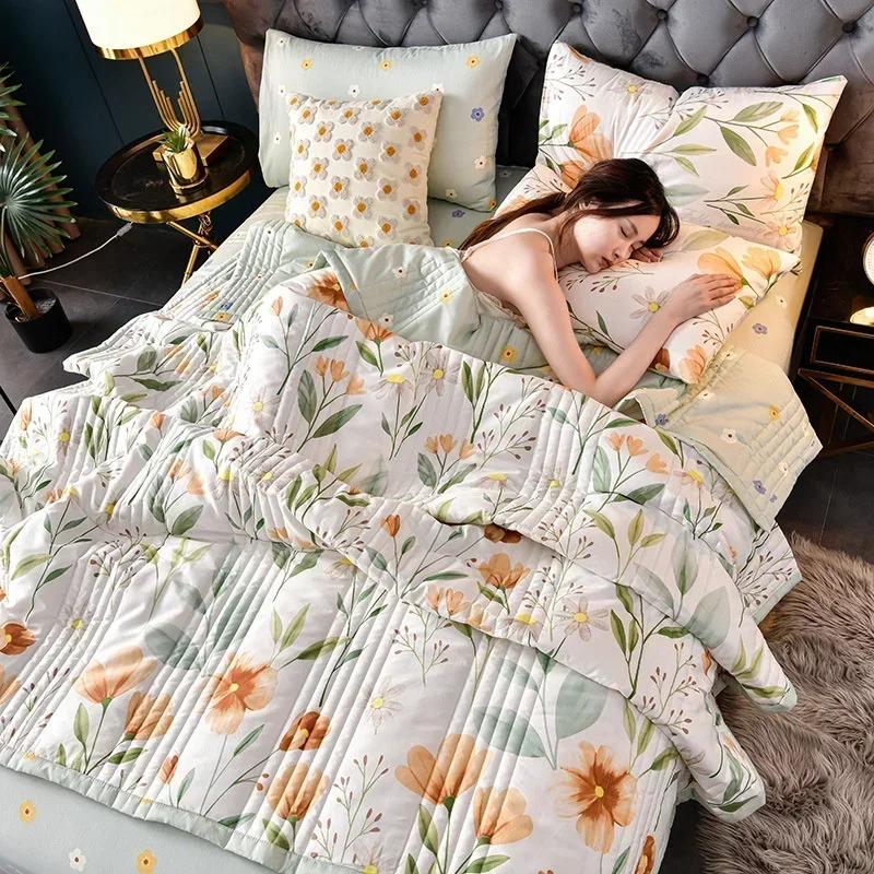 Стеганое летнее одеяло размера Queen Soft Comfortable Машинная стирка Одеяло для кровати Покрывало 150x200