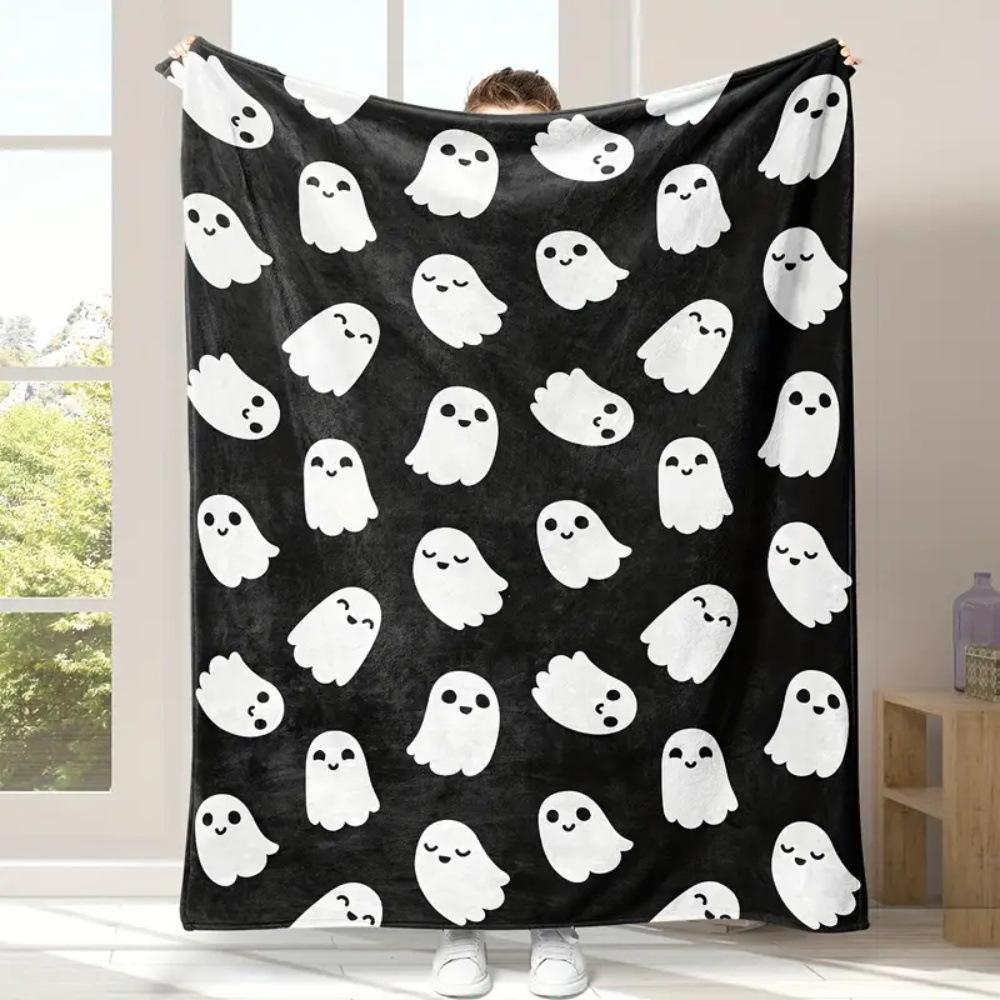 Flannel Fleece Blanket Cover Flannel New 2024 Halloween Bed Sheet Blanket Home Sofa