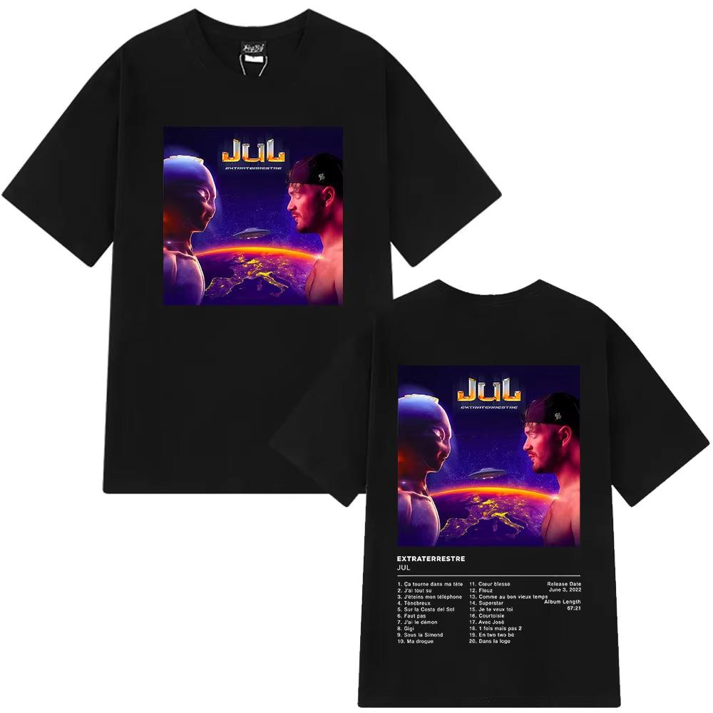 Мужские и женские футболки из чистого хлопка 2025 года от рэпера Jul — удобные, дышащие, обязательные для праздничного сезона Инс