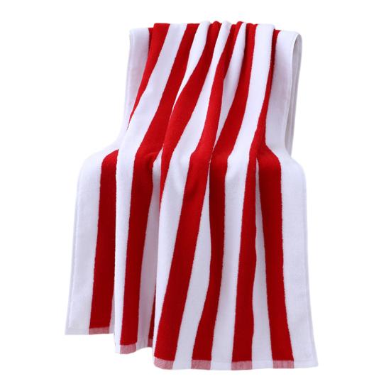 Thickened Beach Towel Contrast Color Stripe Extra Quick Absorbent Lightweight Throw Blanket