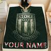 Custom Name Stoke City Flannel Blanket, High quality Comfortable for All Seasons, Home Decor, Warmth and Comfort
