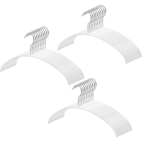 ROROPOCO Non-Slip Hangers, 30-Piece Set, Non-Slip Laundry Hangers, Clothes Hangers, Multi-Functional Crescent-Shaped Hangers, Space-Saving, Clothes Dr