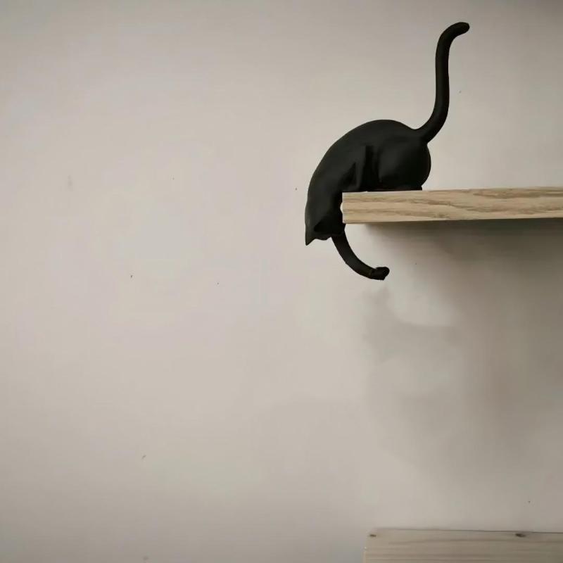 Забавный 3D-печатный кот, перевернутый подвесной крючок-украшение, милая фигурка кота-крючок для любителя домашних животных, ключей, организации дома и декора