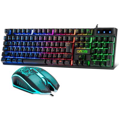 Игровая клавиатура и мышь CHONCHOW, совместимые с PS4 и 108 японскими светодиодными USB-проводными светодиодными игровыми, совместимые с 2025 комплектом, Switch, клавиши, раскладка, "Нет