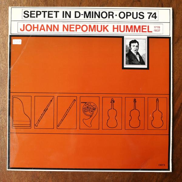 LP Record JOHANN NEPOMUK HUMMEL THE NECKAR Septet In DMinor Opus 74 ORYX1810 ORYX 1970 UK Classical Used
