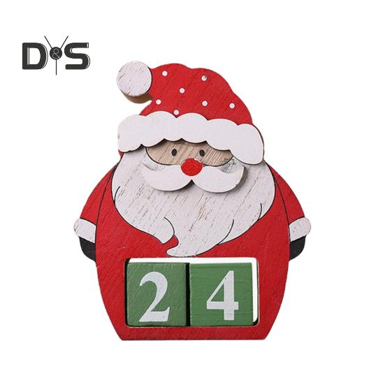 Рождественский Адвент-календарь с подвижным цифровым блоком Санта-Клаус, лось, снеговик, календарь обратного отсчета, рождественская табличка, настольное украшение, орнамент