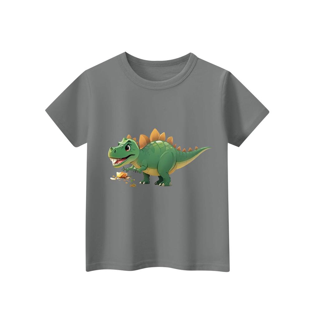 Детская футболка с коротким рукавом и принтом животных, повседневный топ