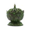 Incense Burner Brass Verdigris Small Lotus Tibetan