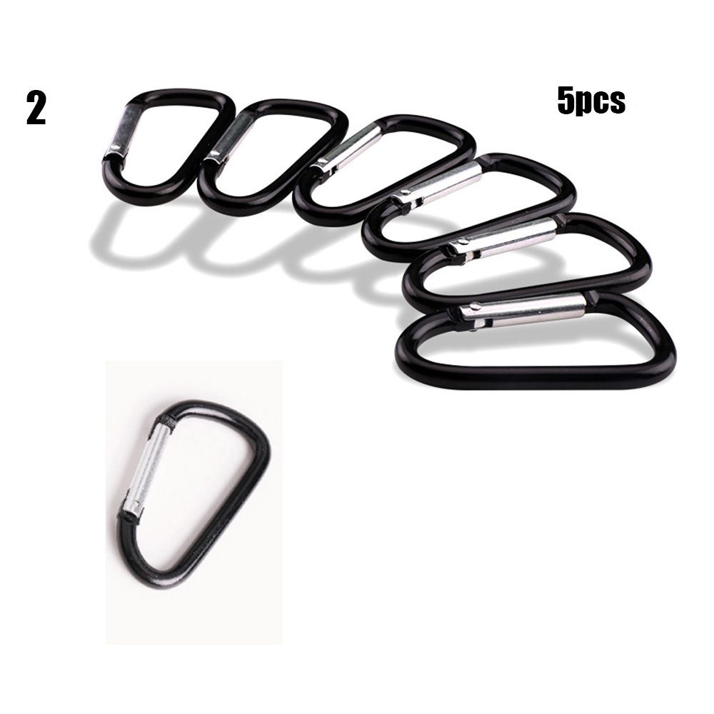 Black-color Aluminium Equipment Alloy Carabiner Buckle Keychain Camping Hiking Hook Climbing Button