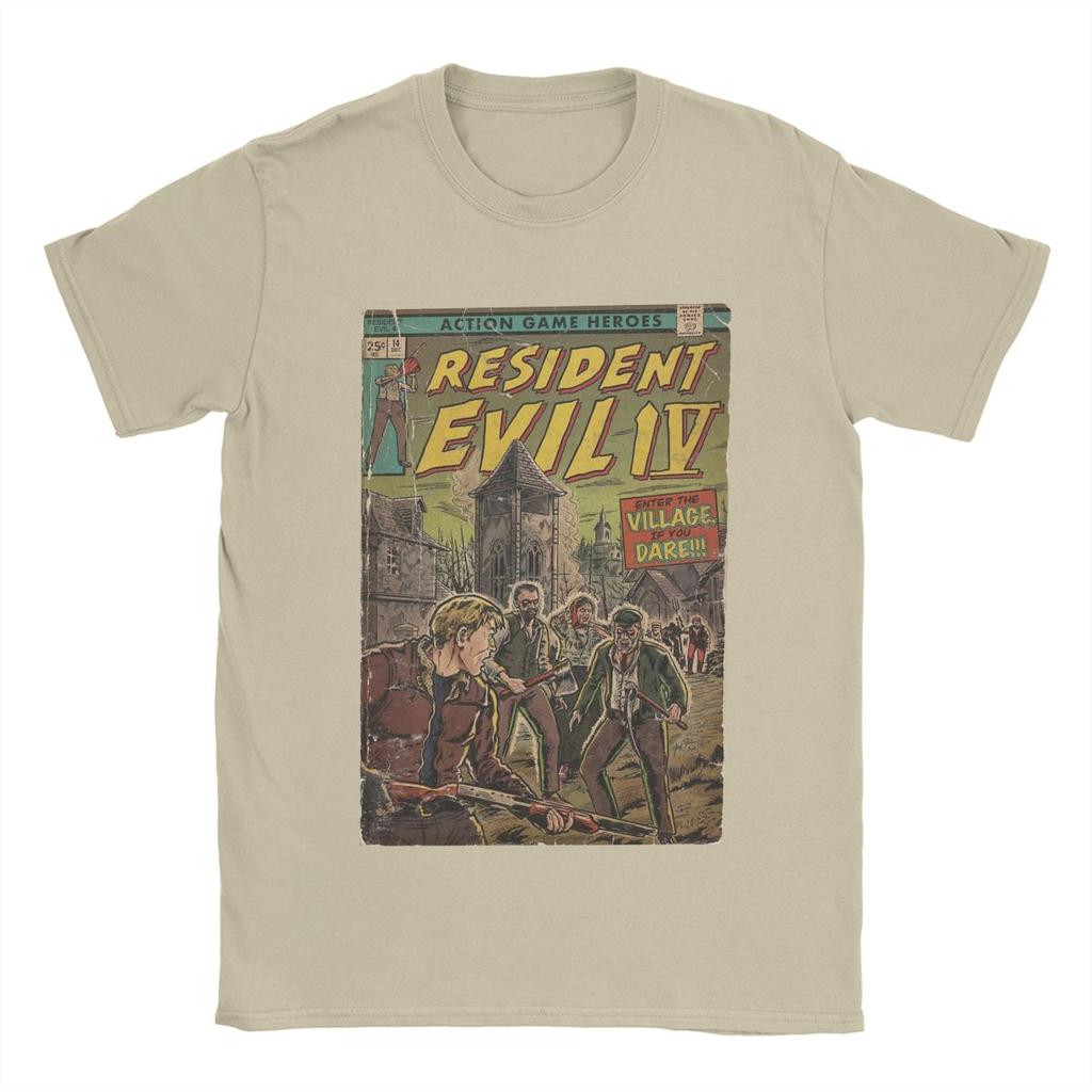 Residents Evils 4 Мужская футболка Смешная футболка Футболки с коротким рукавом и круглым вырезом Летние топы из чистого хлопка