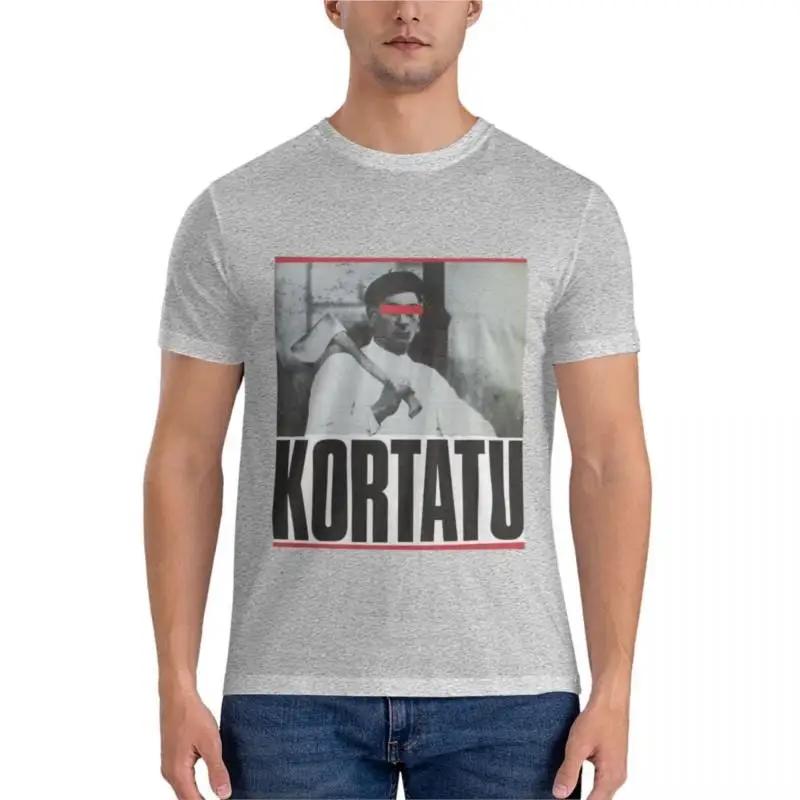 Летняя мужская футболка Черная мужская футболка Футболка мероприятия Kortatu Мужская футболка с графическим принтом Повседневная футболка 100% хлопок