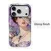 Enchanted Purple Pearl Lady Watercolor Portrait Art Film Aesthetic Protective Shockproof Bumper Phone Case Cover For iPhone 14 15 16 17 Pro Max Plus
