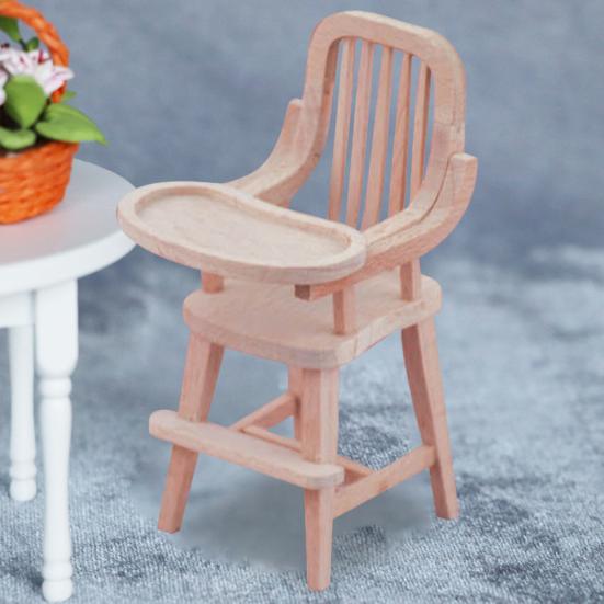 Фотореквизит Тонкая работа Новинка 1:12 имитация детского обеденного стула модель кукольного домика аксессуар ролевая игрушка кукольный домик деревянный