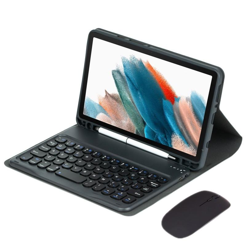 Чехол для планшета Galaxy Tab A11 8,7 дюйма со встроенным слотом для стилуса, силиконовая обложка, съемная Bluetooth-клавиатура, мышь, функция подставки
