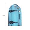 Lawn Ornament Miniature Wooden Door Engraved Design Windows Door Figurines Fairy Door Miniature