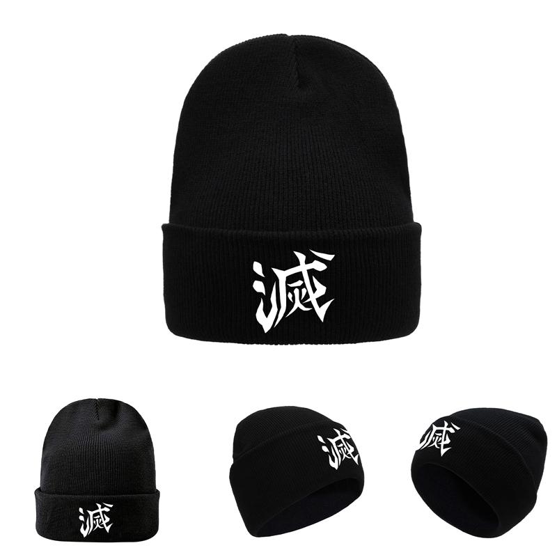 Шапки-шапки «Убийца Демонов», черепа, зимняя теплая вязаная шапка унисекс для взрослых, Kimetsu No Yaiba, шапки с капюшоном в стиле аниме «Манга»
