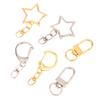 10Pcs Star Pentagram D-Shaped Hollow Key Chain Rings Keychain Diy Accessories Lobster Clasp Keyring Jewelry Making Findings