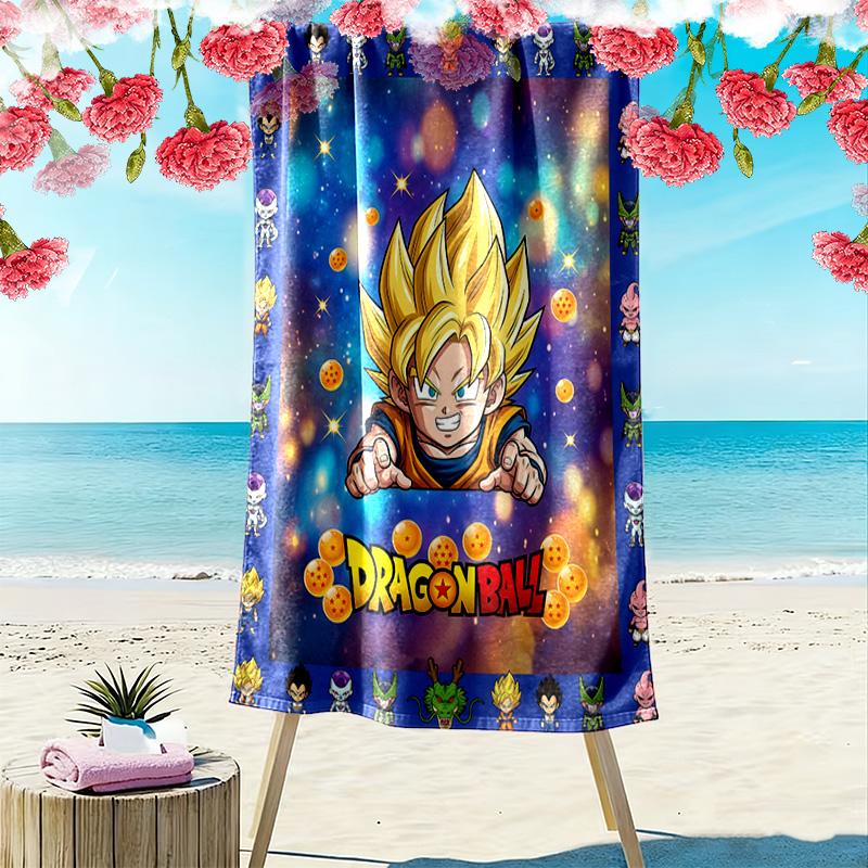 DRAGON BALL Print Beach Towel, Large Soft Quick Dry Towel for Beach Camping Swimming