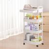 Rolling Utility Cart Storage Rack with 360-Degree Swivel Wheels Multi-Tier Shelves Design Easy Assembly Multifunctional Storage Trolley