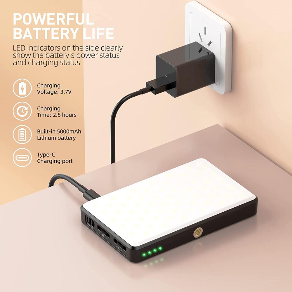 Светодиодная селфи-лампа для телефона, заполняющая лампа 120 светодиодов, 3000 мАч, перезаряжаемая портативная видеолампа для видеоконференций Tiktok Vlog, селфи