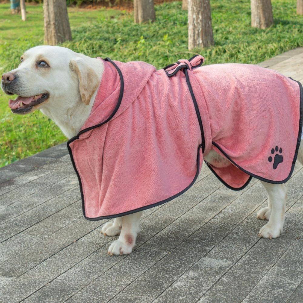 High Absorbency Dog Bathrobe Hooded Quick Drying Towel Dog Bath Towels  for Cleaning Grooming