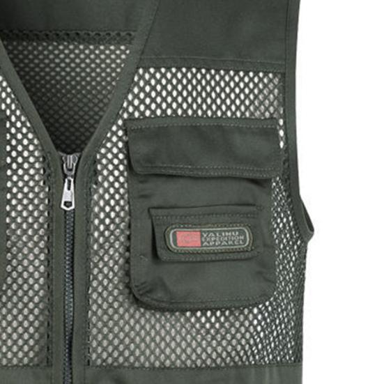 Outdoor Vest Zippers All Match Plus Size Stylish Pure Color Straight for Hunting