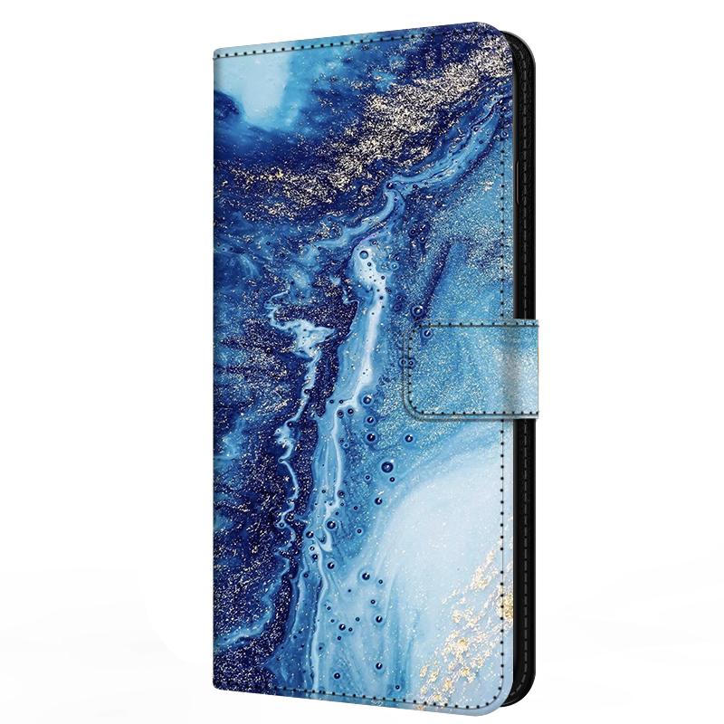 Кожаный чехол-книжка для Samsung A37 A57 Чехол Кошелек Книжка Подставка Магнитная Крышка Galaxy A 57 37 5G Capa Мраморные Узоры Funda Бампер