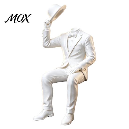 Sophisticated Room Accessories 3D Printed Sitting Gentleman Ornament, Minimalist Abstract Faceless Figurine, Figurine Aesthetic Art Sculpture for Home