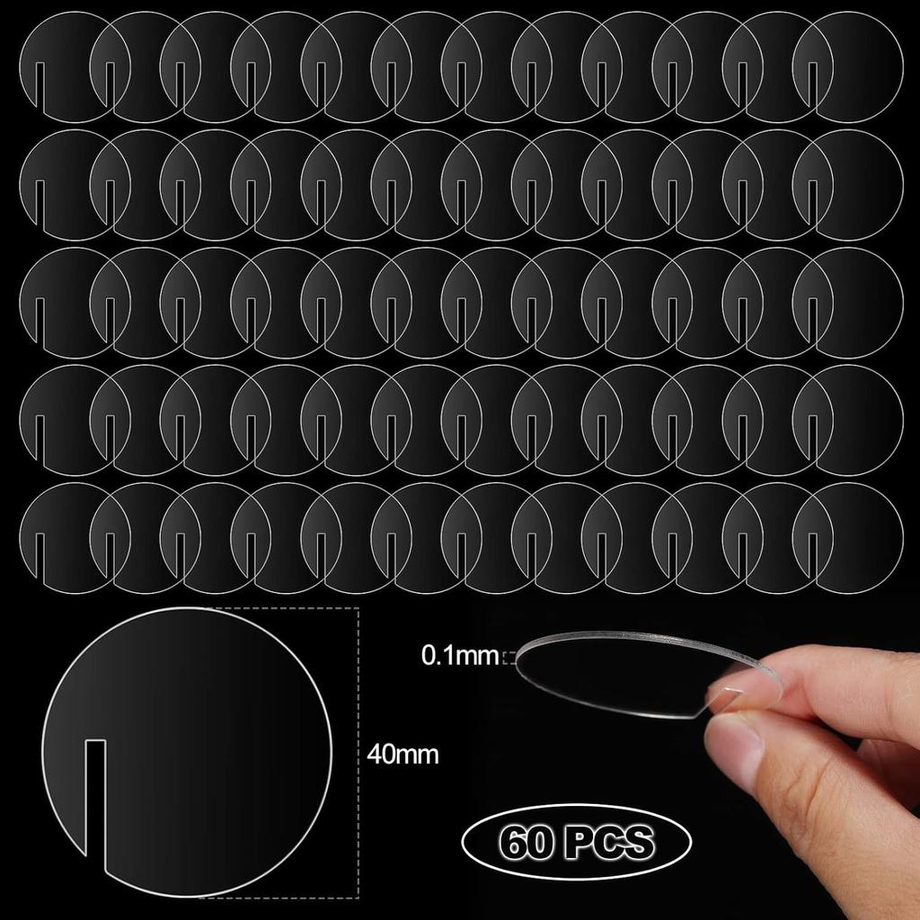 1-й/ 60 шт. Акриловая круглая этикетка для напитка, Круглая этикетка для напитка для вечеринки, Акриловая этикетка Этикетка для напитка Стеклянный диск Пустая акриловая этикетка для напитка