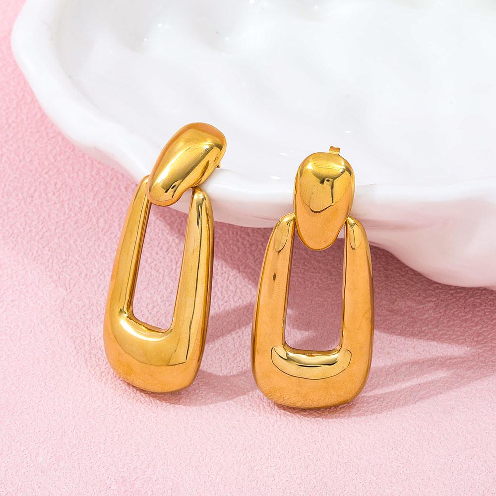 Серьга-кольцо Fenny 18K Позолоченная, Не тускнеющая, Модная, Массивная, Геометрическая, U-образная, Снимающееся кольцо, Тренд для женщин, Женские украшения