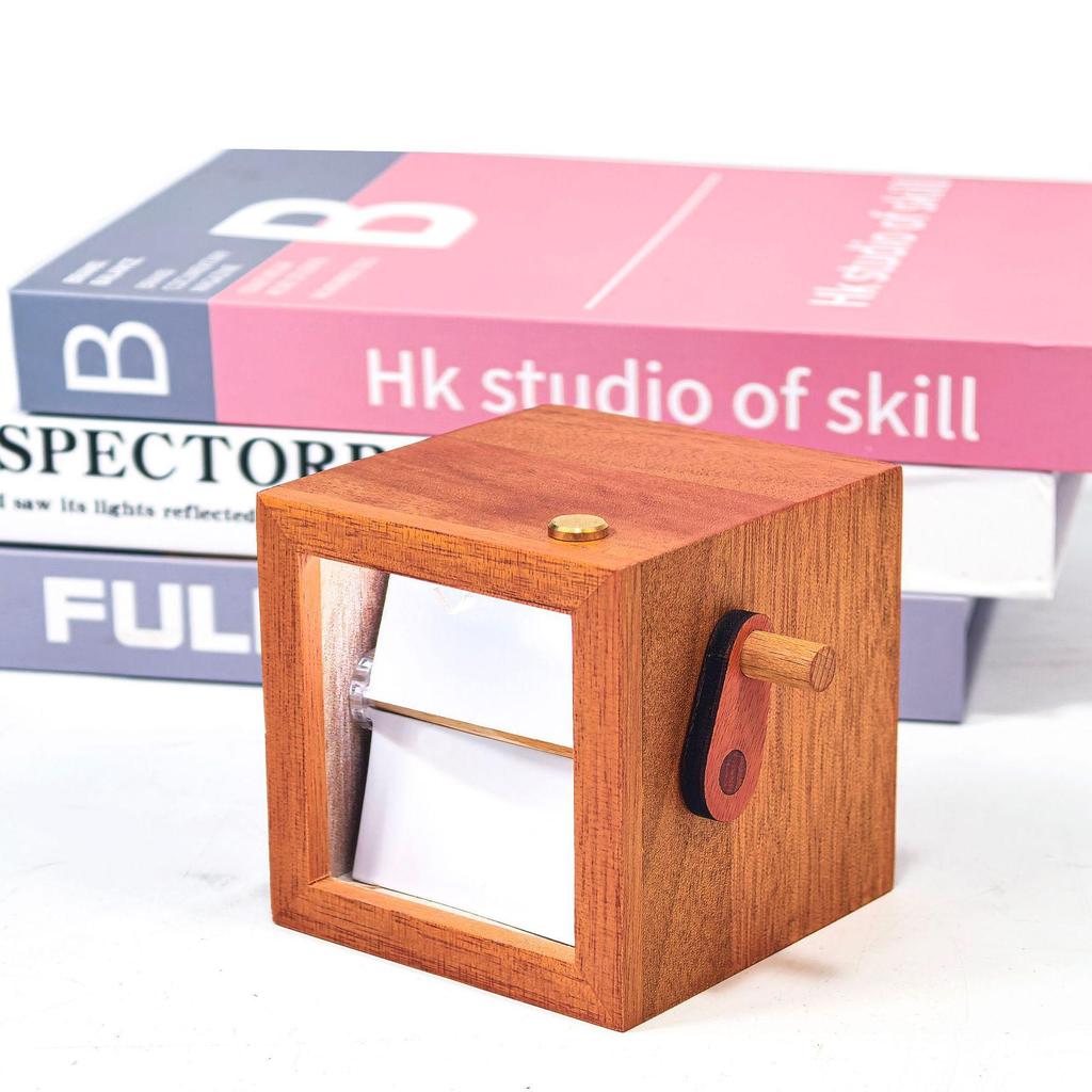 Luminous Wooden Hand-Cranked Music Box Flip Book & Photo Album