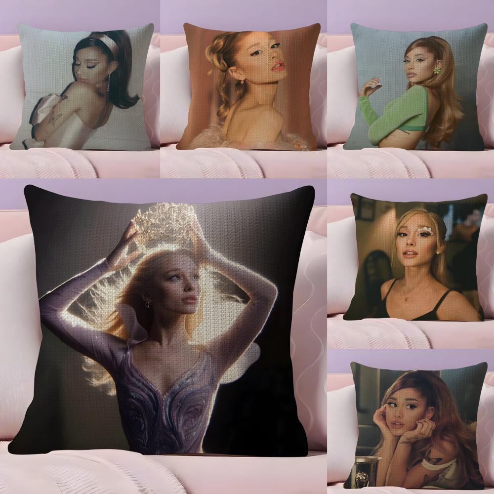AAriana GrandeE Singer Cushion Cover Natural Linen Pillow Case DoubleSided Print Decorative Sofa Pillowcase Home Decor Gift
