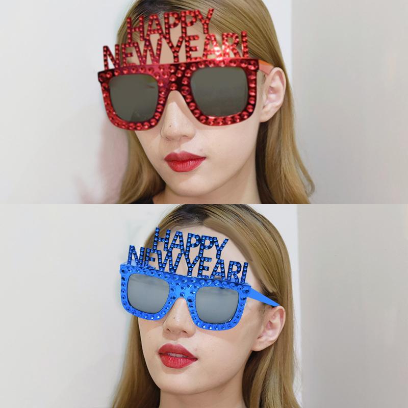 Забавные очки на Рождество 2026 года и подарки года Счастливого года Декоративные очки Реквизит для вечеринки Принадлежности для вечеринки в год