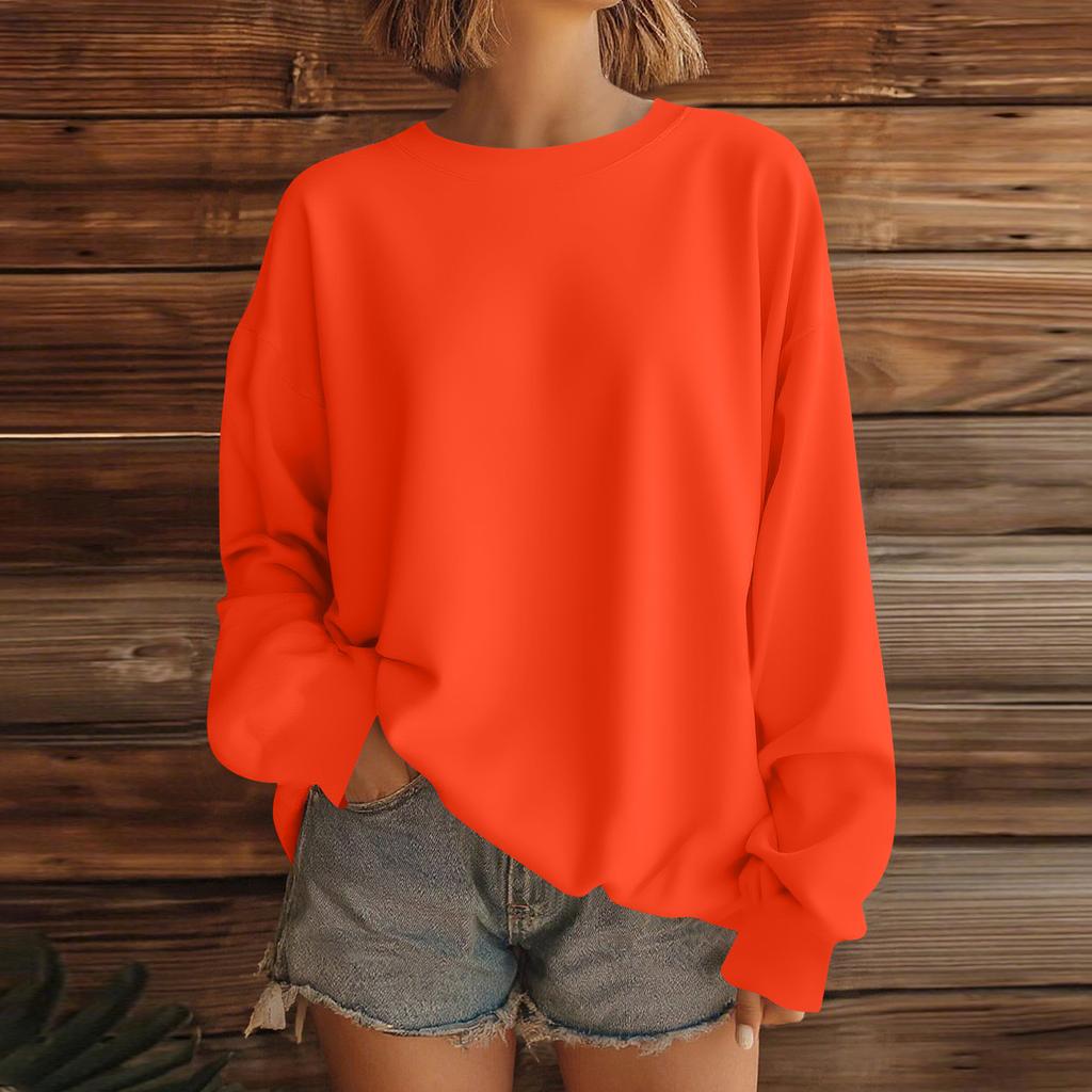 Women  Tops Women's Long Sleeve Sweatshirt Casual Crewneck Loose Fit Pollover Fleece Tops