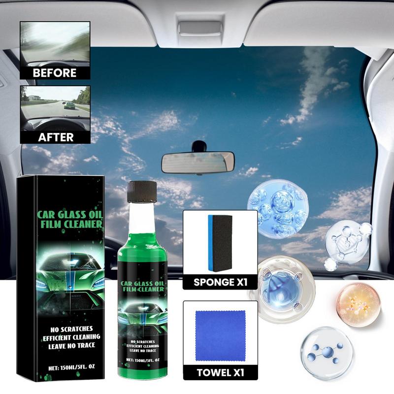 Windshield Oil Remover Automotive Glass Oil Film Cleaner Car Glass Cleaner Water Spot Remover 150ml For Auto And Home