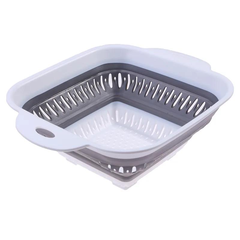 Складная силиконовая корзина для хранения на кухне, многофункциональная сушилка для фруктов и овощей, складной кухонный органайзер для сушки, кухонные гаджеты