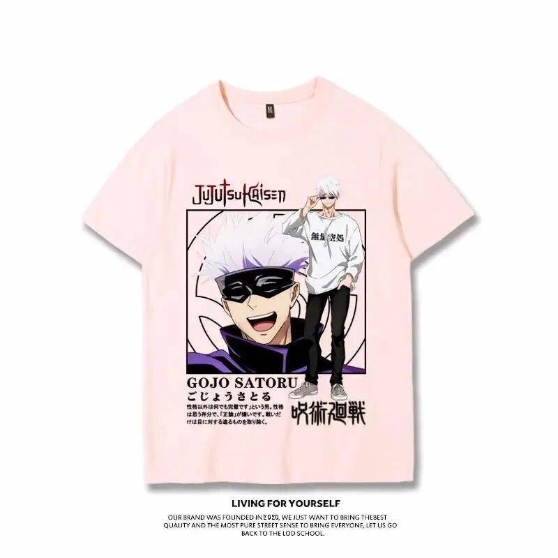 Японское аниме с короткими рукавами, уличная повседневная рубашка унисекс, футболка с принтом дзюдзюцу кайсен, хлопковая летняя футболка унисекс, футболка в стиле Харадзюку